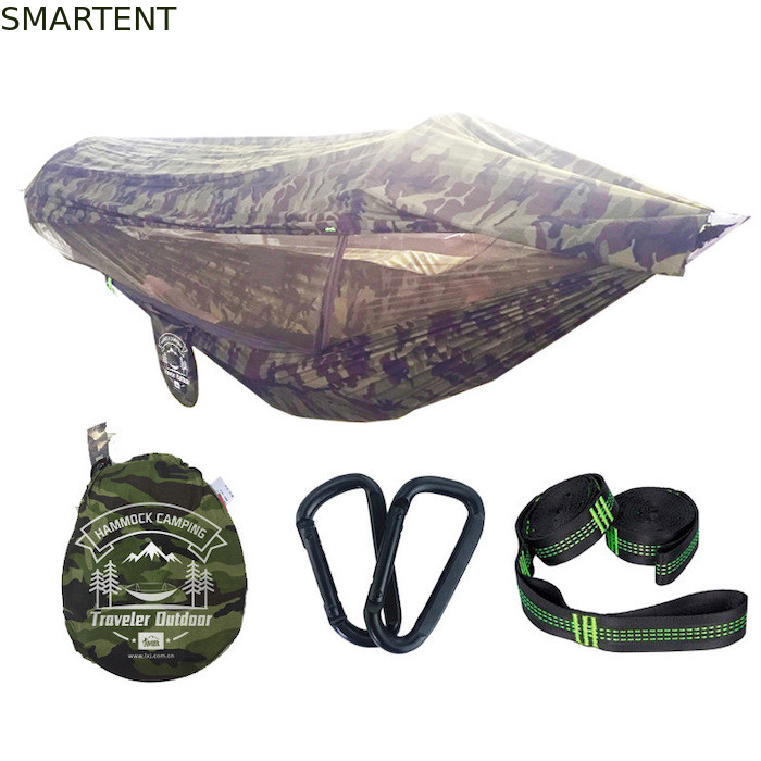 Buitengewoon lichtgewicht draagbare muggenbestendige camouflage 70D Ripstop Nylon Camping Hammock 270 * 140CM leverancier