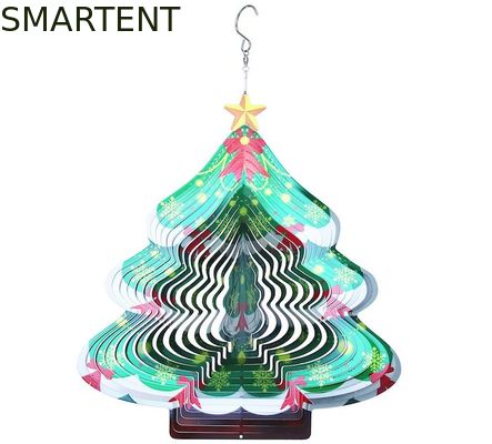 Kopen Breedte 27cm Roterende van de de Spinner 3D Kerstboom van de Metaalwind de Windklokkengelui online vervaardiging