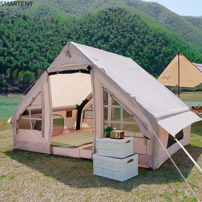 Buitenkampertenten Verdikte beige katoen regenbestendige opblaasbare tent voor familiekampen en avonturen in het buitenleven leverancier