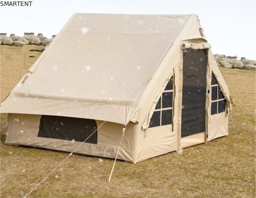 Buitenkampertenten Verdikte beige katoen regenbestendige opblaasbare tent voor familiekampen en avonturen in het buitenleven leverancier