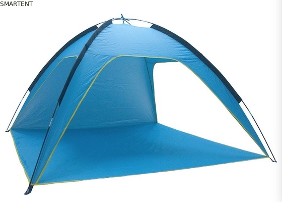 Blauw zilver gecoate 4 personen 210*210*130CM Polyester stranddek buitenkamperende tenten met UV-waterdichte bescherming leverancier