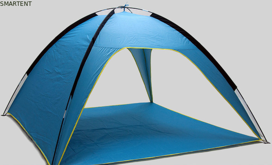 Blauw zilver gecoate 4 personen 210*210*130CM Polyester stranddek buitenkamperende tenten met UV-waterdichte bescherming leverancier