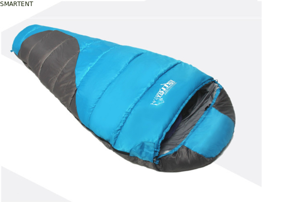 Buiten Dual Color Coated Polyester 210T 215*75CM 90% Duck Down Filling Mountain Sleeping Bags Warm Windproof Relax Zip Bag leverancier