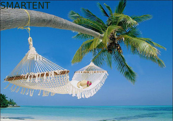 Kopen De Reishangmat Vastgesteld Wit Nylon Mesh Portable Tree Hammock van de de zomervrije tijd online vervaardiging