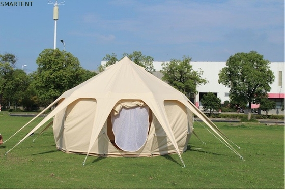 Waterdicht 3000mm Gecoat 285G Beige Kleur Katoen Outdoor Lotus Camping Tenten 5*5*3M leverancier