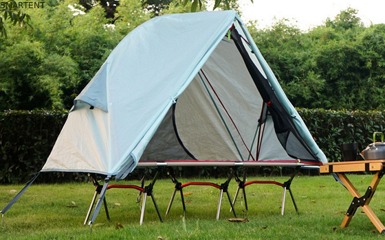 Verken het buitenleven met onze buitenkampertenten 200*120*95CM Blauw 210D Polyester Oxford tent wieg met opvouwbaar kamperbed leverancier
