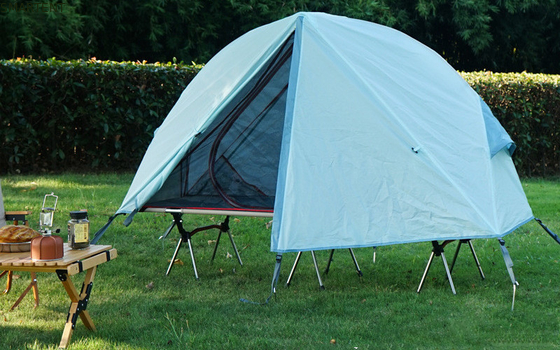 Verken het buitenleven met onze buitenkampertenten 200*120*95CM Blauw 210D Polyester Oxford tent wieg met opvouwbaar kamperbed leverancier