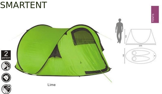 180X235X100CM Custom Waterdicht Outdoor Gecoat 190T Polyester 3-persoons Pop Up Camping Tent leverancier