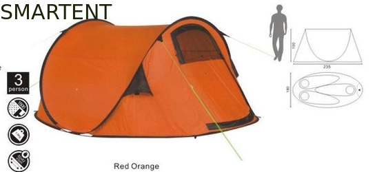180X235X100CM Custom Waterdicht Outdoor Gecoat 190T Polyester 3-persoons Pop Up Camping Tent leverancier