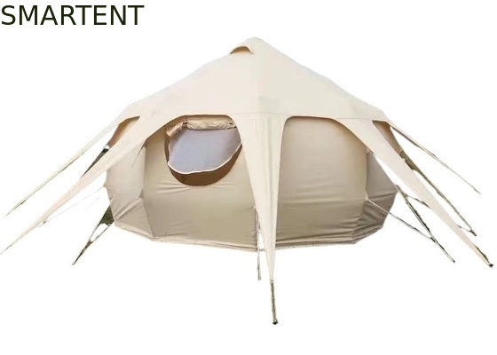 Waterdicht 3000mm Gecoat 285G Beige Kleur Katoen Outdoor Lotus Camping Tenten 5*5*3M leverancier