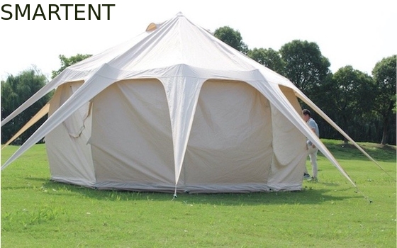 Waterdicht 3000mm Gecoat 285G Beige Kleur Katoen Outdoor Lotus Camping Tenten 5*5*3M leverancier