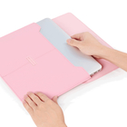 13' Pink PU Protective Sling Bag Closure Flap Velcro Voor Notebook Drager Beschermer leverancier