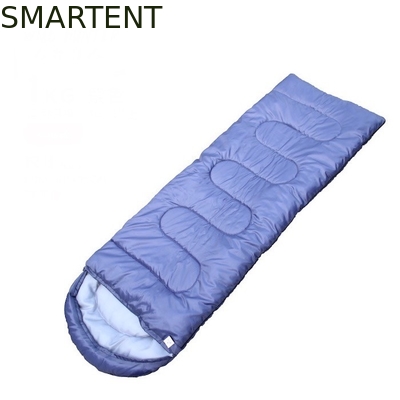 Op maat gemaakte 210*75cm Blauwe waterdichte 190T Polyester Outdoor Mountain Sleeping Bags Voor koud weer leverancier