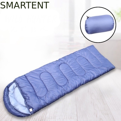 Op maat gemaakte 210*75cm Blauwe waterdichte 190T Polyester Outdoor Mountain Sleeping Bags Voor koud weer leverancier