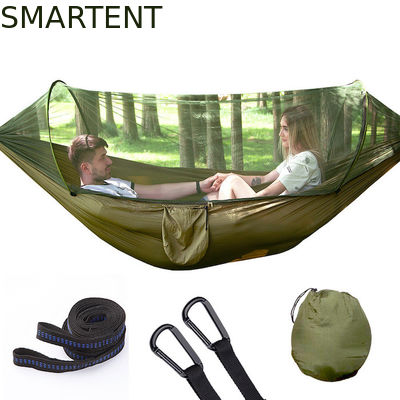 Kopen Automatisch snel openen lichtgewicht legergroen 210T Nylon hammock 250 * 120cm met muggennet voor buitenkamperen online vervaardiging