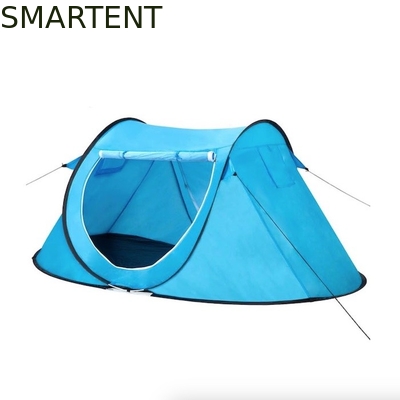 86.6*37.4*47.2in Blue Pop Up Camping Tent Met Geventileerd Mesh Windows 2 Persoon Capaciteit Waterdicht Ontwerp leverancier