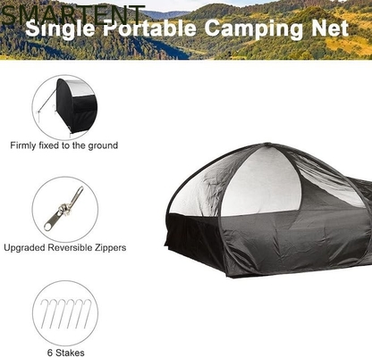 82.6*27.6*19.7 inch zwart Easy Pop Up Camping Tents met waterdichte vloer Glasvezel Stang draagtas voor 1 persoon leverancier