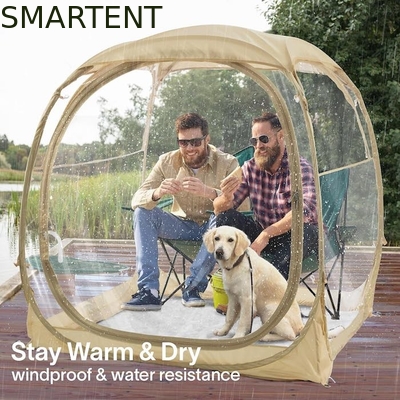 160*160*160cm Buitendoorzichtige camping pop-up tent met sterk stalen frame UV-bescherming polyester leverancier