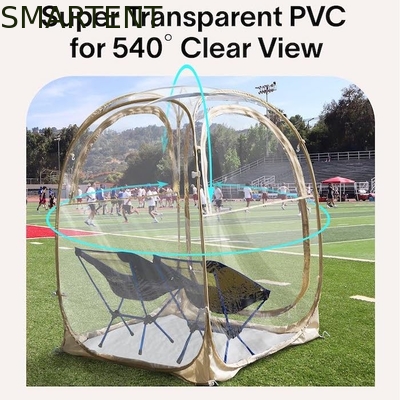 50*50*62'inch Outdoor PVC Transparent Waterdicht Eénlaag Glasvezel Frame Pop Up Sporttent Met UV Bescherming leverancier