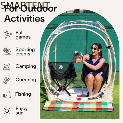 50*50*62'inch Outdoor PVC Transparent Waterdicht Eénlaag Glasvezel Frame Pop Up Sporttent Met UV Bescherming leverancier