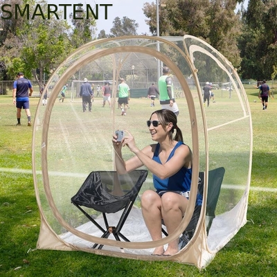 50*50*62'inch Outdoor PVC Transparent Waterdicht Eénlaag Glasvezel Frame Pop Up Sporttent Met UV Bescherming leverancier