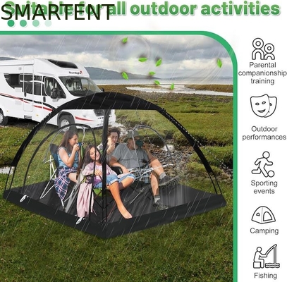 71*71*65'inches 4 personen TPU Transparent Glasvezel Frame Quick Set Up Waterdicht UV Bescherming Pop Up Sports Tent leverancier
