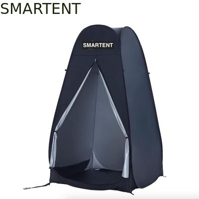 Kopen 120*120*200cm Zwarte pop-up privacy tenten met ritsdeuren Zilveren gecoate polyester waterdichte camping Shelter online vervaardiging