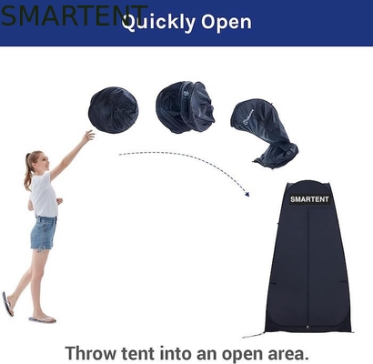 120*120*200cm Zwarte pop-up privacy tenten met ritsdeuren Zilveren gecoate polyester waterdichte camping Shelter leverancier