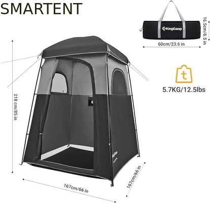 167*167*218CM Zwarte polyester Draagbare UV beschermde Pop-up privacy tenten met onmiddellijke installatie voor buitenevenementen leverancier