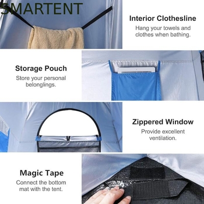 94.5 * 47.2 * 74.8 inch waterdicht blauw polyester 190T Pop-up privacy tenten met volledige dekking en onmiddellijke opstelling leverancier
