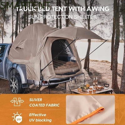 82.7*66.9*66.9 inch Khaki 210D Zilveren gecoate polyester pick-up truck tent met geventileerde ramen voor buiten kamperen leverancier