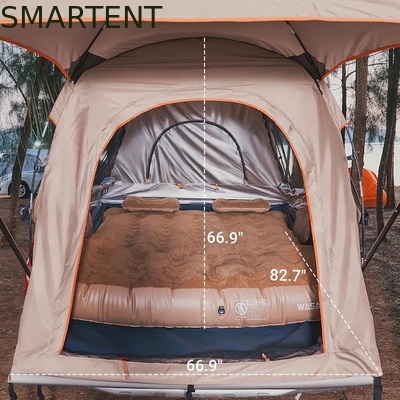 82.7*66.9*66.9 inch Khaki 210D Zilveren gecoate polyester pick-up truck tent met geventileerde ramen voor buiten kamperen leverancier