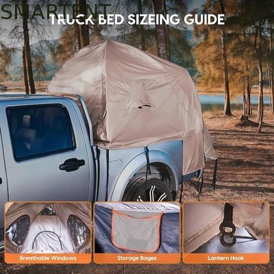 82.7*66.9*66.9 inch Khaki 210D Zilveren gecoate polyester pick-up truck tent met geventileerde ramen voor buiten kamperen leverancier