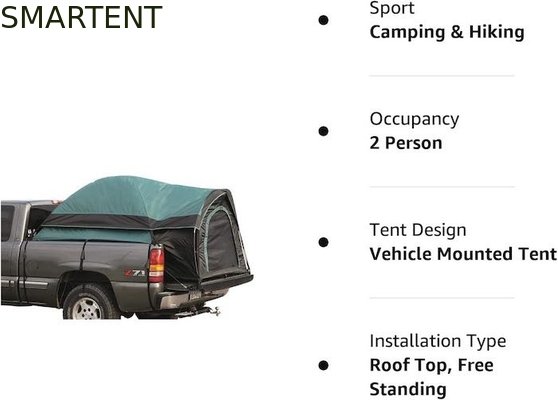 2-persoon Outdoor Quick Setup Dual Color Waterproof Polyester Pickup Truck Camping Tent met glasvezel palen leverancier