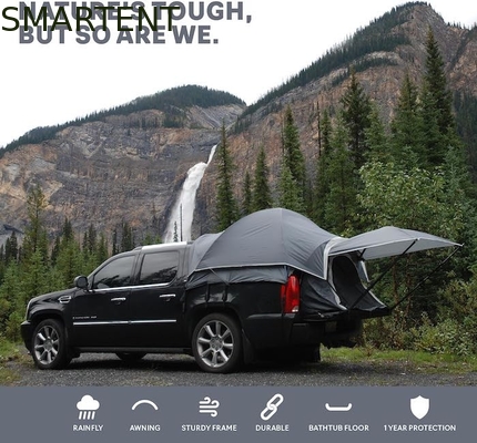 72'inch Grey Pickup Camping Tent 4-Season 2-Person Glasvezel Stang Waterdicht Gecoat Polyester Met Mesh Windows leverancier