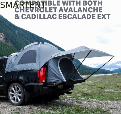 72'inch Grey Pickup Camping Tent 4-Season 2-Person Glasvezel Stang Waterdicht Gecoat Polyester Met Mesh Windows leverancier
