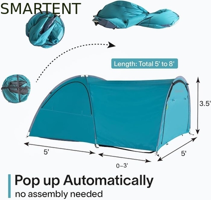 2.44*1.52*1.07M 4 seizoenen automatische groene waterdichte PU2000MM gecoate polyester 2-persoons pop-up pickup camping tent leverancier