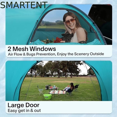 2.44*1.52*1.07M 4 seizoenen automatische groene waterdichte PU2000MM gecoate polyester 2-persoons pop-up pickup camping tent leverancier