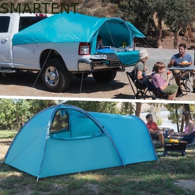 2.44*1.52*1.07M 4 seizoenen automatische groene waterdichte PU2000MM gecoate polyester 2-persoons pop-up pickup camping tent leverancier