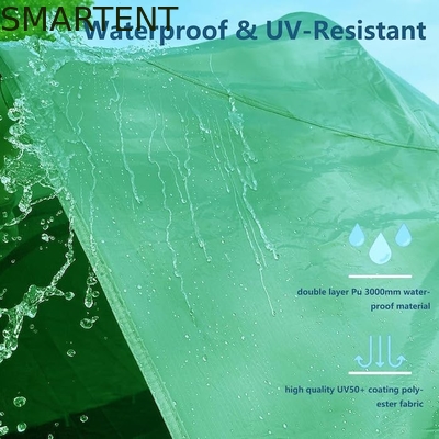 Buiten 3*3*2.3M 4-6 Persoon Groen Waterdicht PU3000MM Gecoat Polyester Glasvezel Stang Draagbare SUV Pickup Camping Tent leverancier