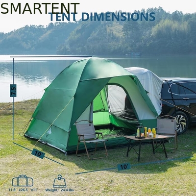 Buiten 3*3*2.3M 4-6 Persoon Groen Waterdicht PU3000MM Gecoat Polyester Glasvezel Stang Draagbare SUV Pickup Camping Tent leverancier