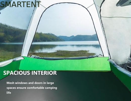 Buiten 3*3*2.3M 4-6 Persoon Groen Waterdicht PU3000MM Gecoat Polyester Glasvezel Stang Draagbare SUV Pickup Camping Tent leverancier