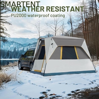 Buiten 3.05*2.44*2.18M Makkelijk op te zetten Khaki Polyester Glasvezel SUV Camping Tent Met UV-bescherming En waterdichte vloer leverancier