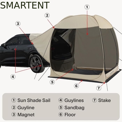 2.13*2.13*2.18M Beige Kleur UV Bescherming Waterdicht Gecoat Polyester Pop Up Sport Utility Vehicle Camping Tent leverancier