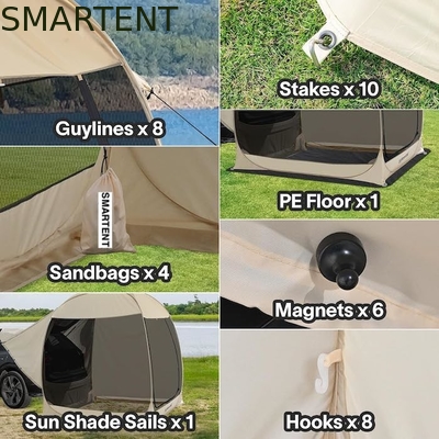 2.13*2.13*2.18M Beige Kleur UV Bescherming Waterdicht Gecoat Polyester Pop Up Sport Utility Vehicle Camping Tent leverancier
