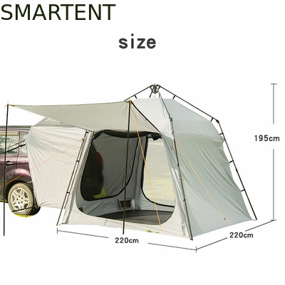 220*220*195CM Glasvezel 4-persoons Grijs PU2000MM Polyester 210D SUV Camping Tent Waterdicht Met UV-bescherming Gemakkelijk op te zetten leverancier