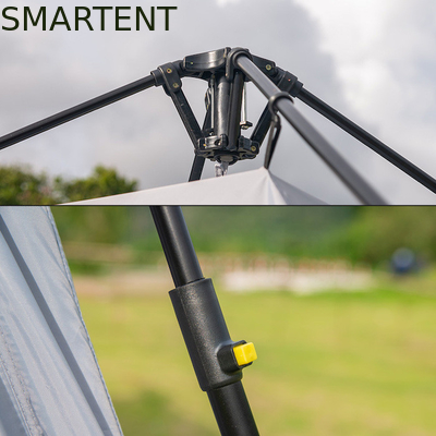 220*220*195CM Glasvezel 4-persoons Grijs PU2000MM Polyester 210D SUV Camping Tent Waterdicht Met UV-bescherming Gemakkelijk op te zetten leverancier