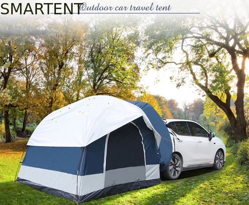 250*250*200CM PU2000MM bedekte polyester 210D 2 deuren SUV camping tent met glasvezel palen en mesh ramen leverancier