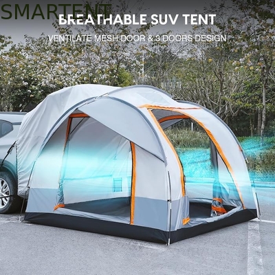 6 personen grijs gecoate polyester 210D SUV camping tent met mesh ramen en UV-bescherming leverancier