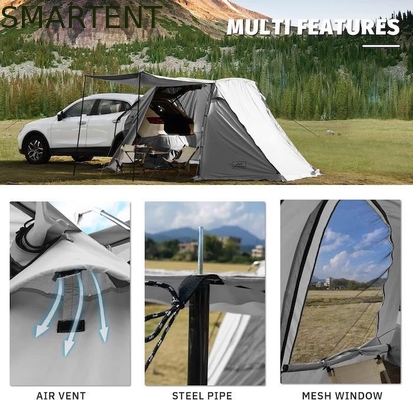 Buitengrijze draagbare waterdichte gecoate polyester SUV kampeertent met een gemakkelijke opstelling van 10 minuten voor 2-4 personen leverancier